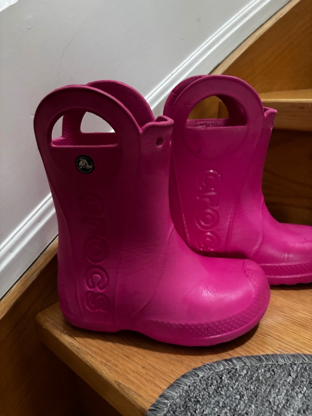 Crocs Kids Handle It Rain Boots – Pink, Size 12